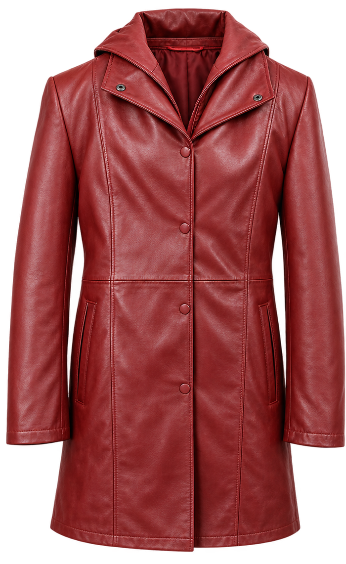 Leather Hooded Jacket